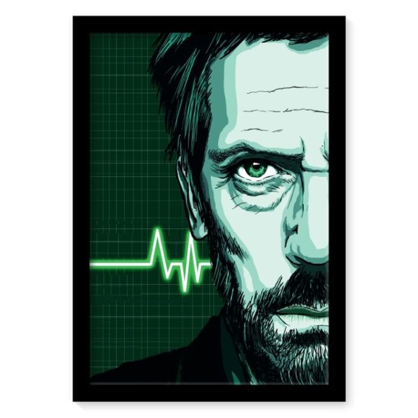 Quadro Dr. House c/ moldura e vidro