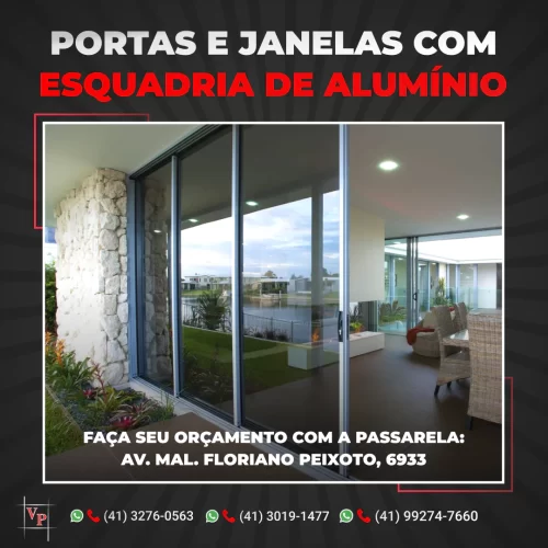 Vidraçaria Passarela - Promoção - 08-08-24 - Portas e Janelas com Esquadrias de Alumínio